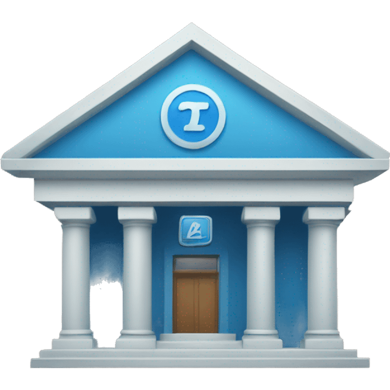 bank with telegram blue logo on it emoji