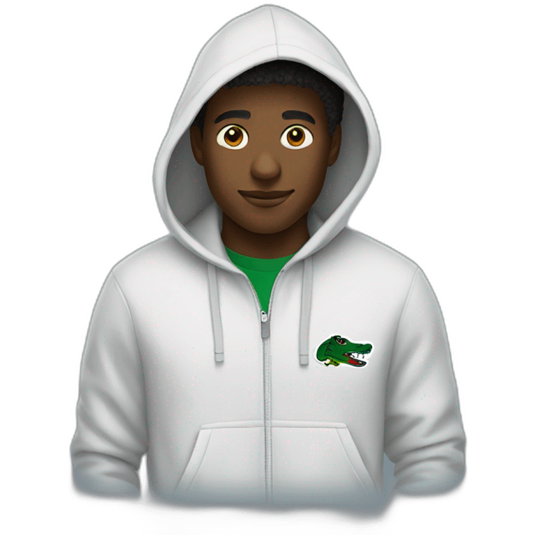 Black guy using lacoste hoodie emoji