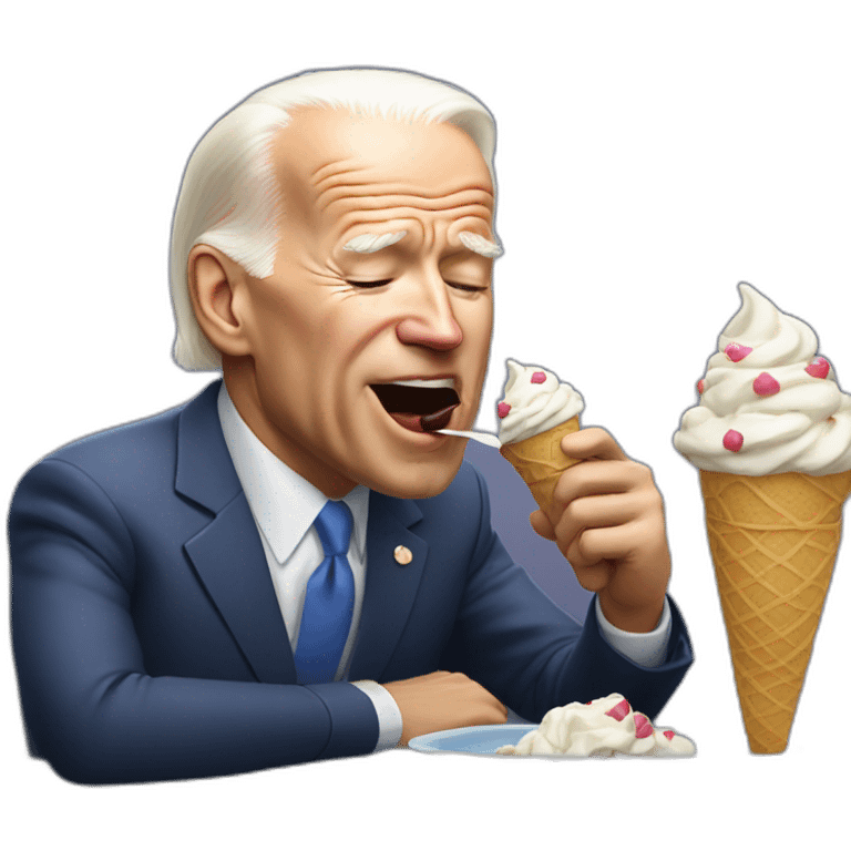 Joe Biden eating ice cream while sleeping emoji