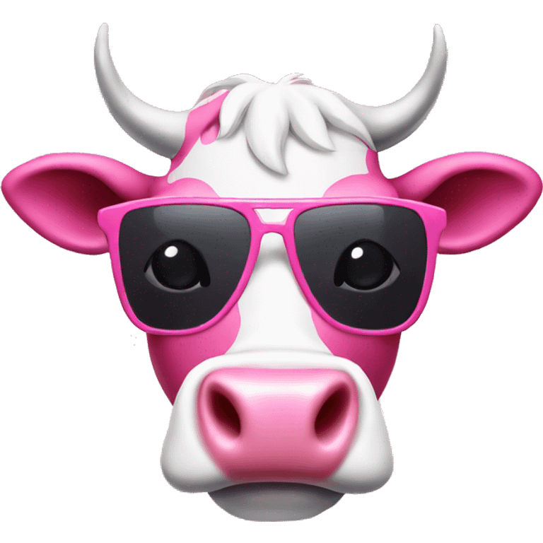 pink cow with sunglasses  emoji