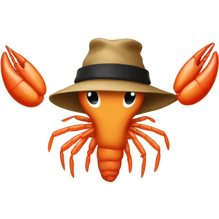 Shrimp with hat emoji