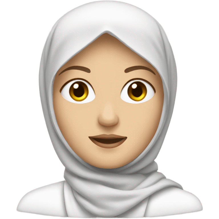 White women with white hijabi driving a car emoji