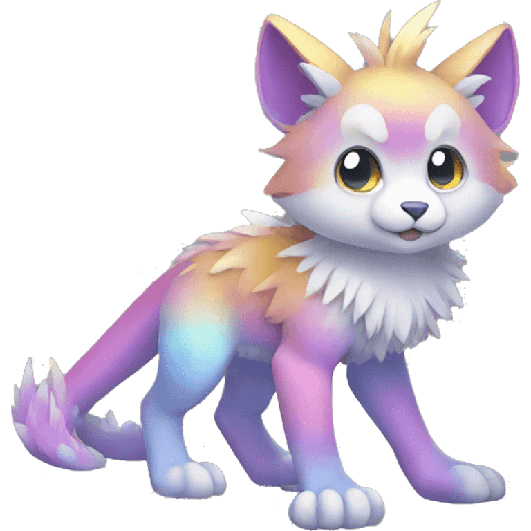 Cute cool shiny colorful animal hybrid Fakemon full body emoji