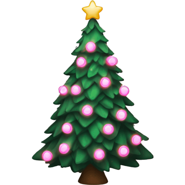 christmas tree with pink lights  emoji