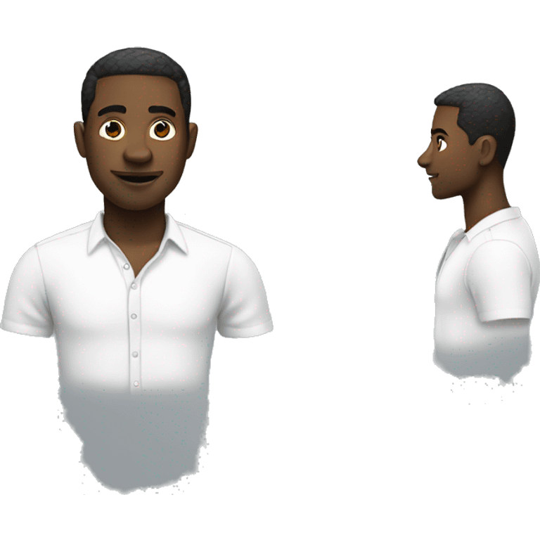  black man with twist and white shirt emoji