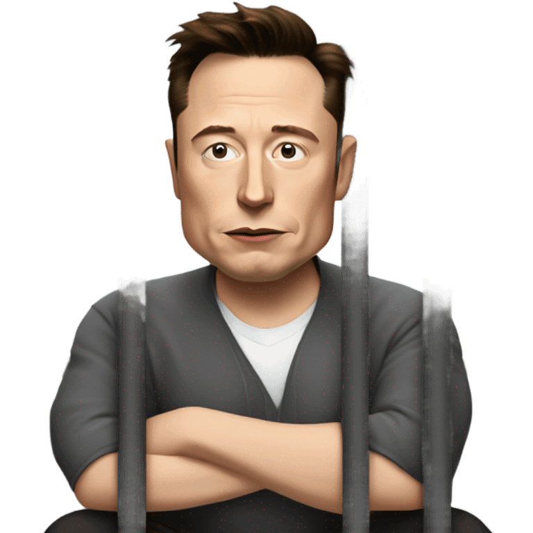 elon musk sad behind bars emoji