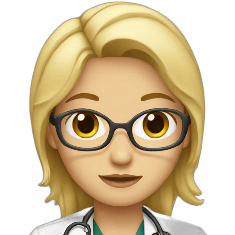 A blonde female doctor emoji