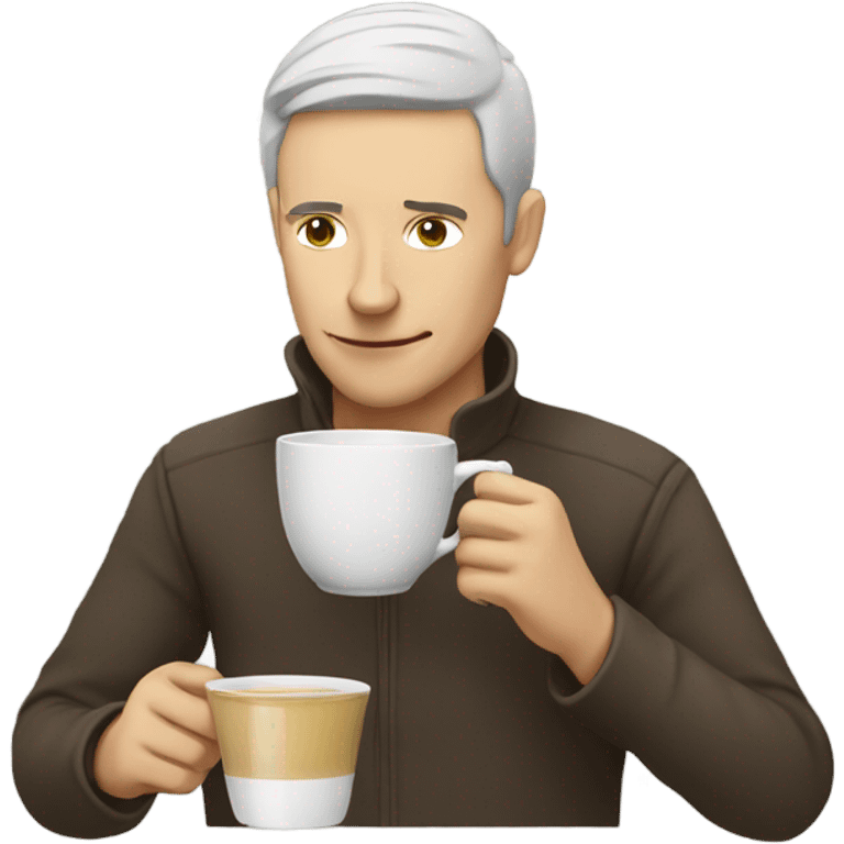 white person drinking tea emoji