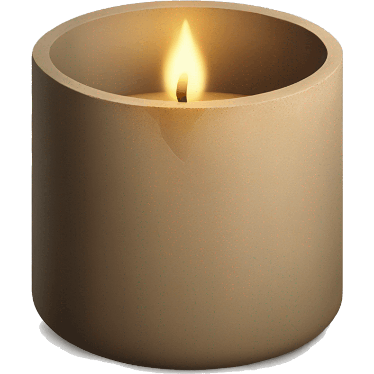 candle in brown concrete ridged vessel emoji