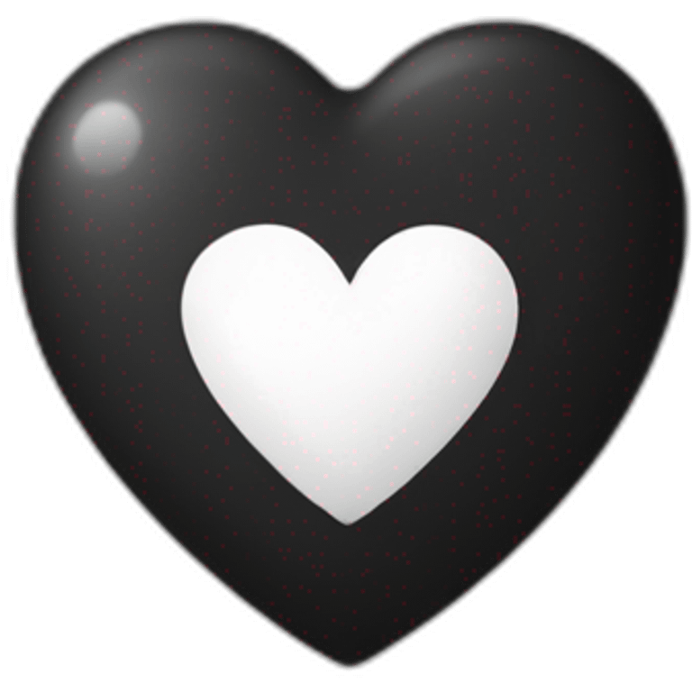 Coeur noir et blanc  emoji