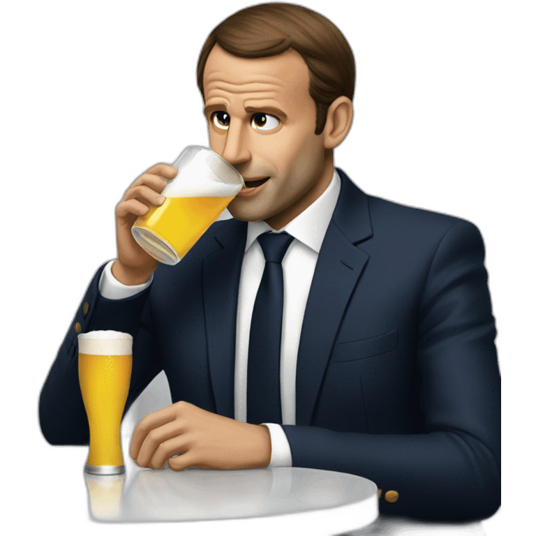 macron-drinking emoji