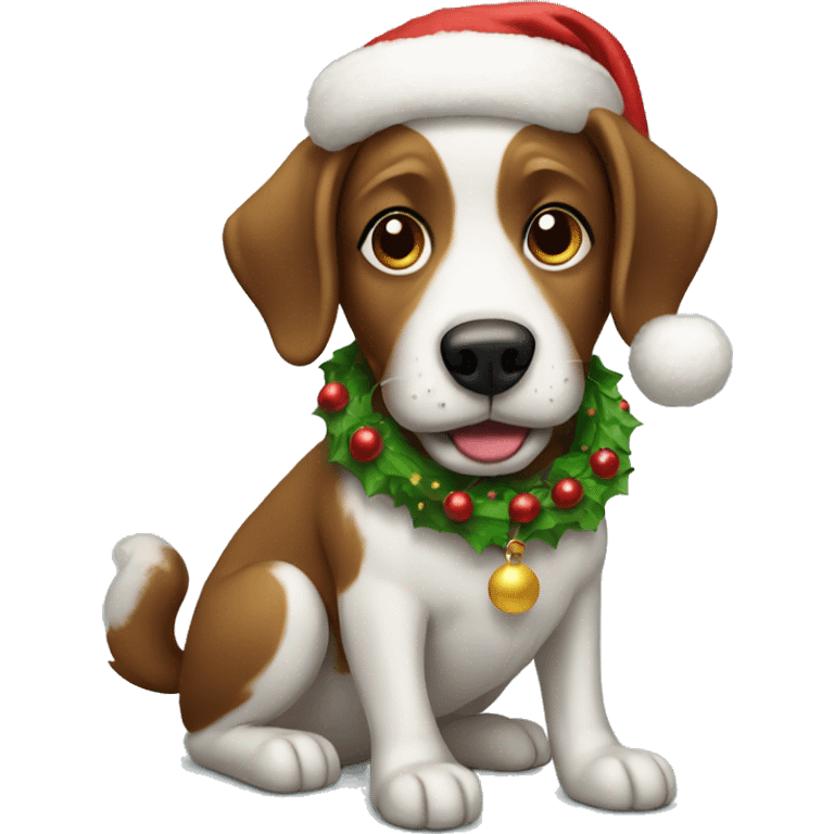 Christmas dog emoji