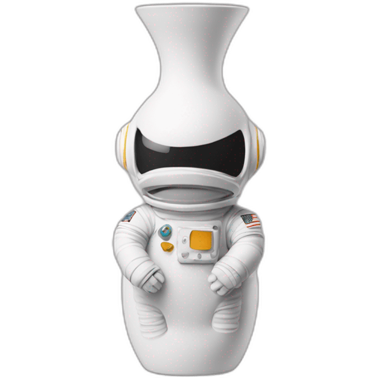 An astronaut shaped vase emoji