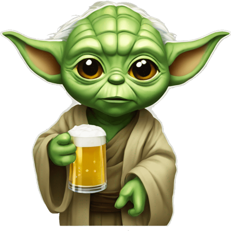 Yoda who drink a beer  emoji