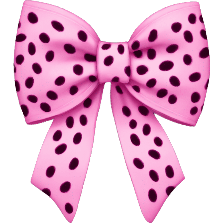 Pink cheetah print bow emoji