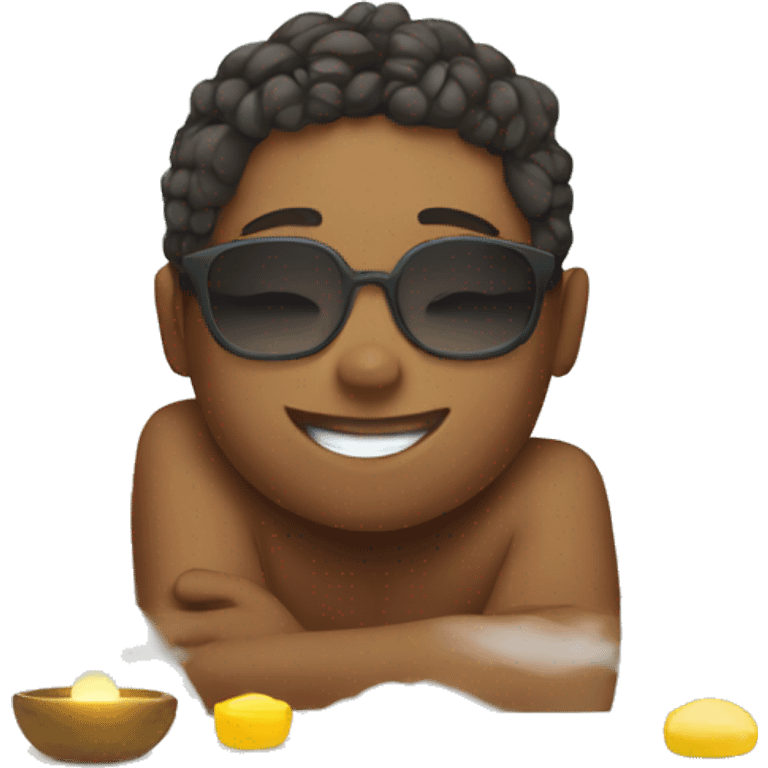 Kid relaxing at a spa  emoji