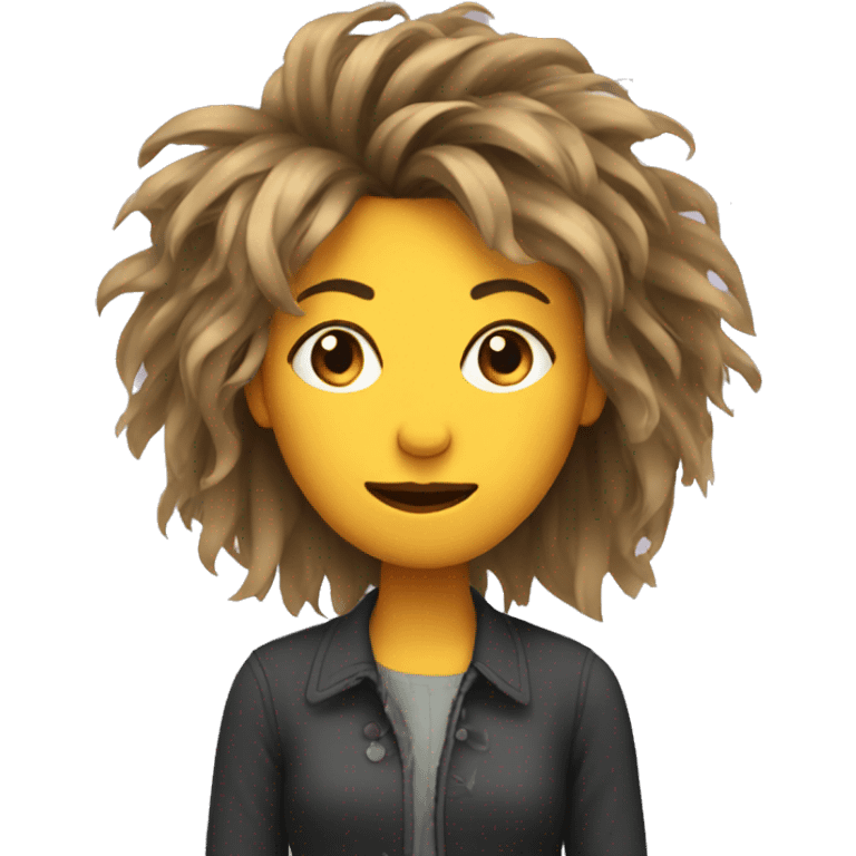 woman face with messy hair emoji