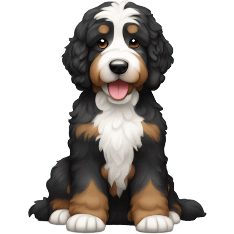 bernedoodle with computer emoji