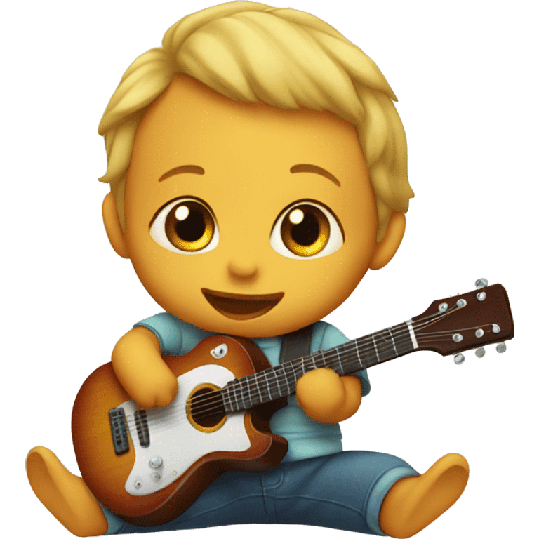 Baby playing guitar emoji