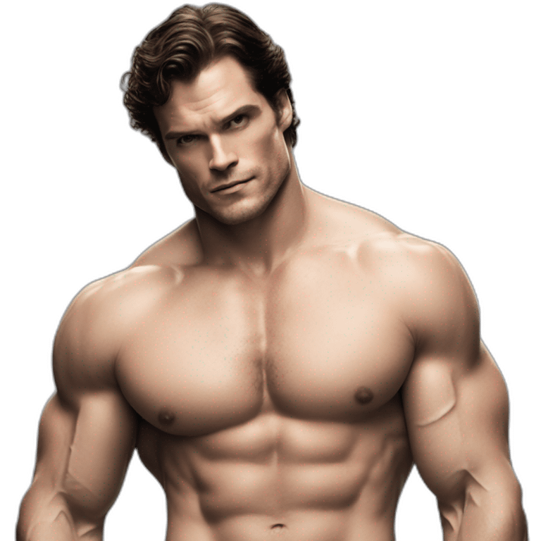 Henry Cavil whole body flexing Calvin klein campaign emoji