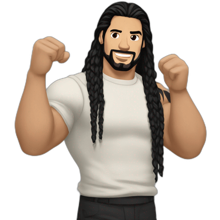 Roman reigns with finger on the top emoji