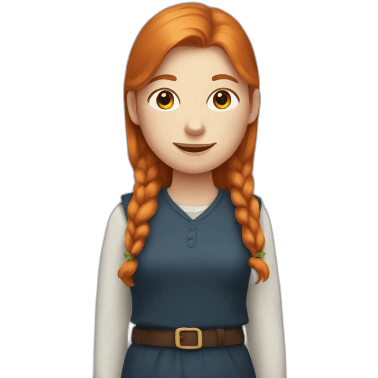 Ginger girl with a mulet emoji