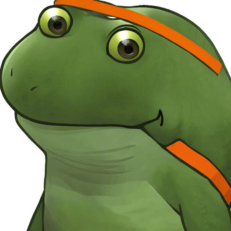 bufo with a turtle shell and an orange headband emoji