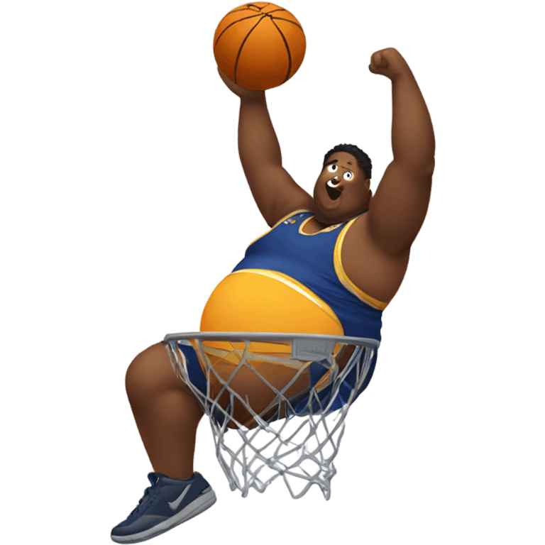 Fat person dunking emoji