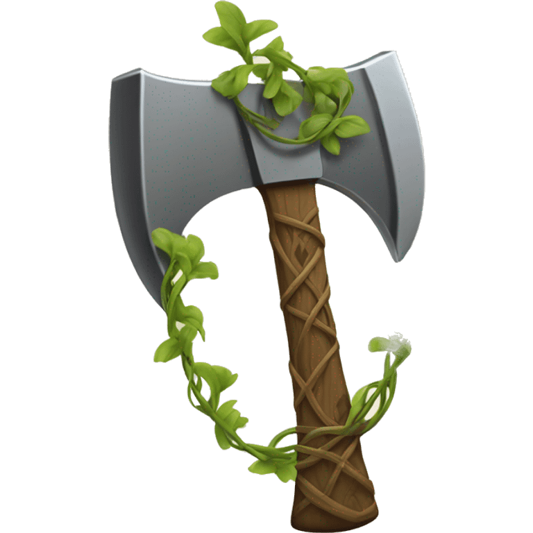 Great axe entwined with vines emoji