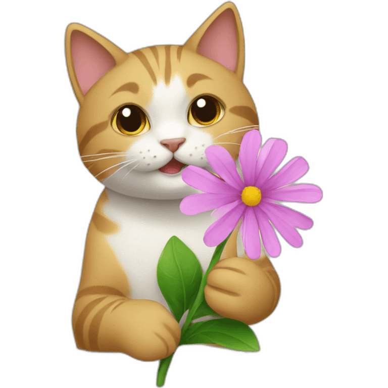 cat giving flower emoji