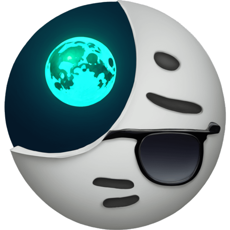 A Moon With a sunglasses emoji