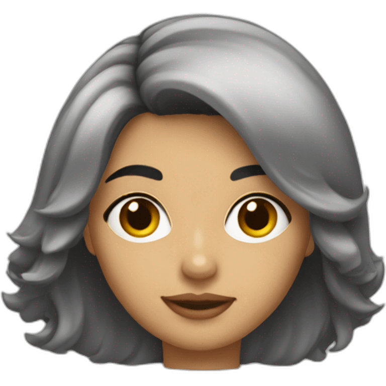 Latina with wolfcut midlong hair emoji