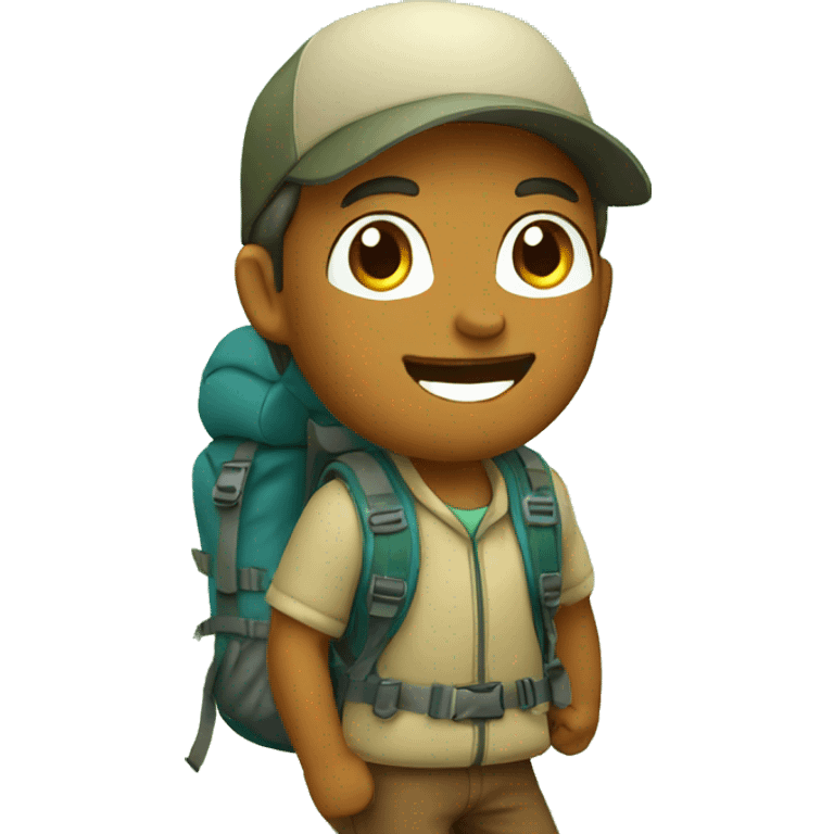 cute hiker with nature background emoji