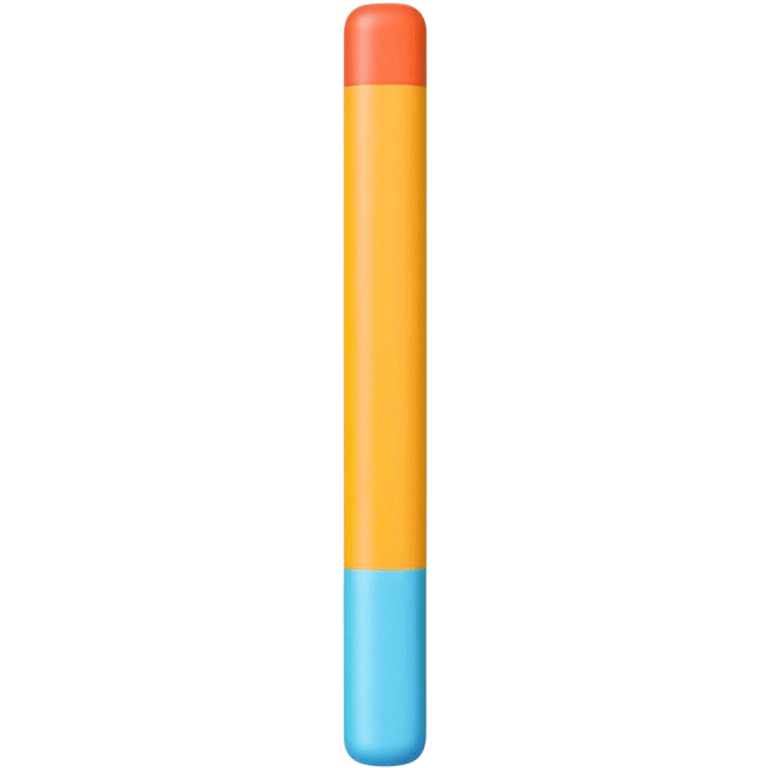 A single foam stick with caps on top and bottom, front view emoji