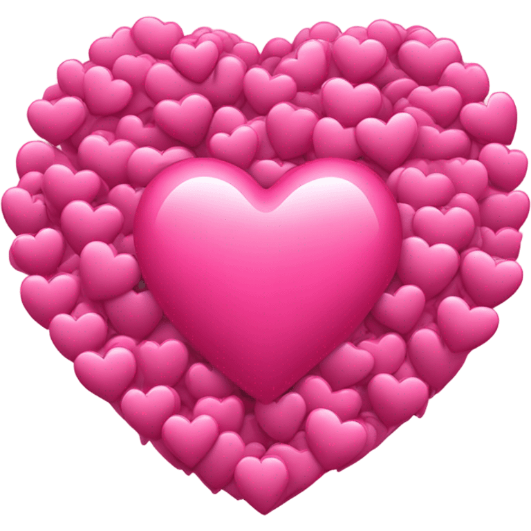 A big pink heart with lots of little pink hearts around it. emoji