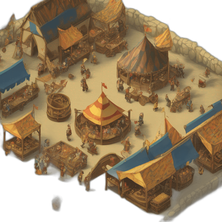 medieval fair, isometric view emoji