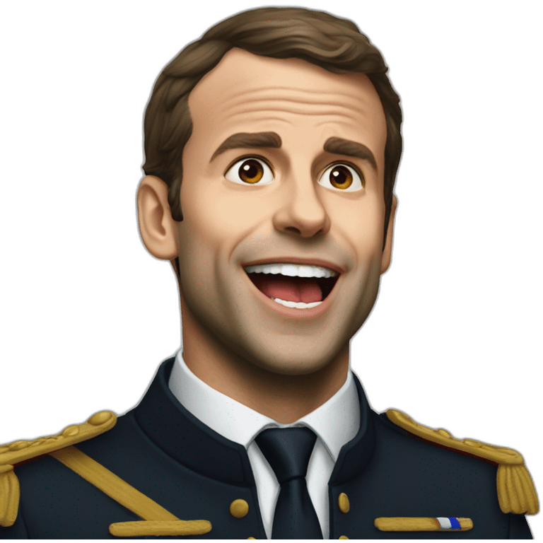 Macron en tongue emoji