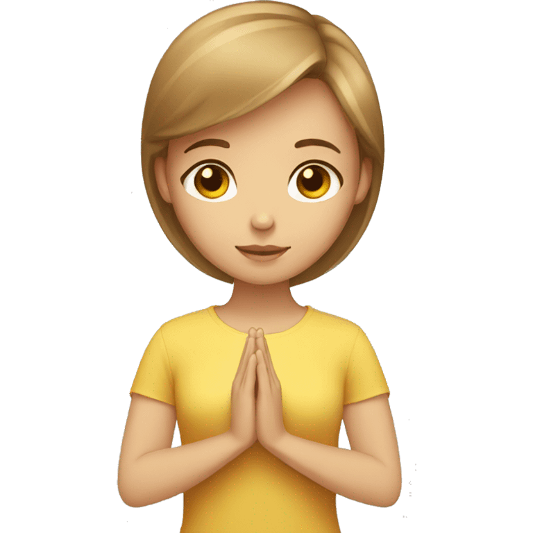 girl with light brown hair praying  emoji