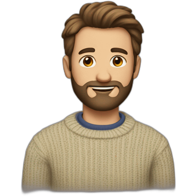 The guy with the short beard and the sweater emoji