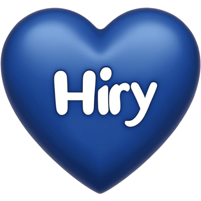 Dark blue heart with the words Hi Ry in the middle  emoji