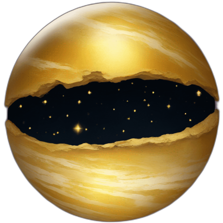 Shining gold colored planet emoji