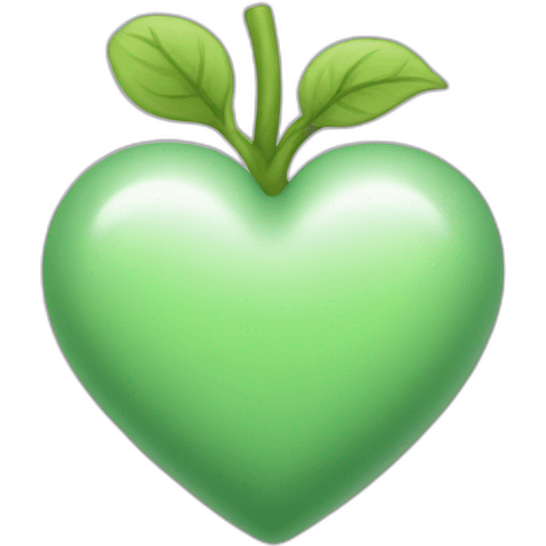 A heart with a peaceful green color emoji