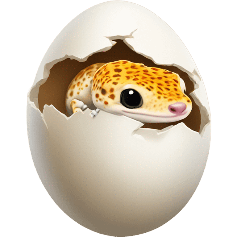 Orange leopard gecko emerges from egg emoji