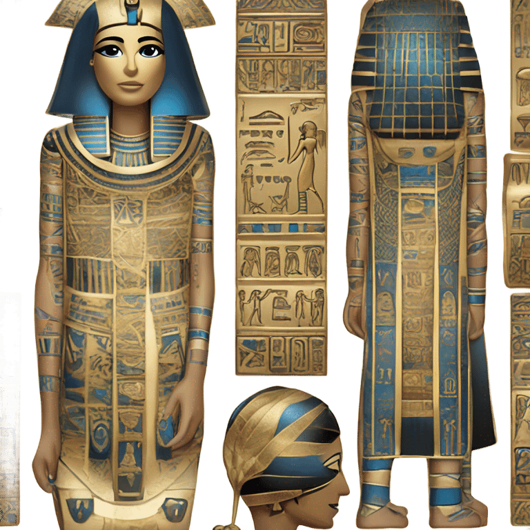 egypt full body sarcophagus coffin gold blue white black  emoji