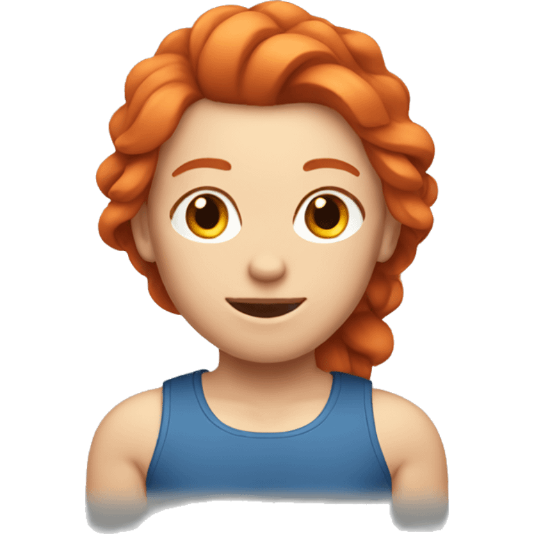 red head emoji working out emoji