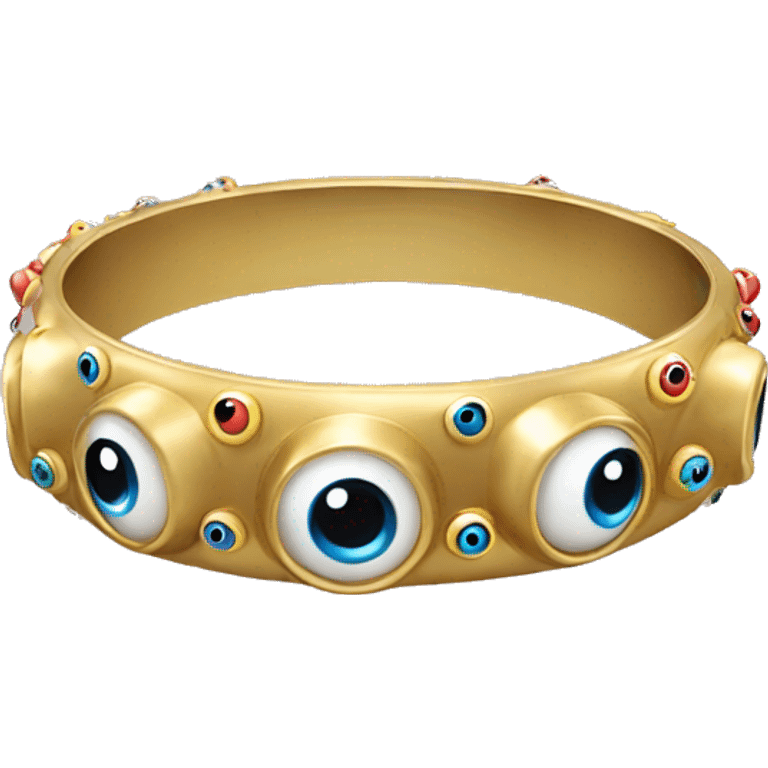 very thin gold bangle ring studded with eyeballs emoji