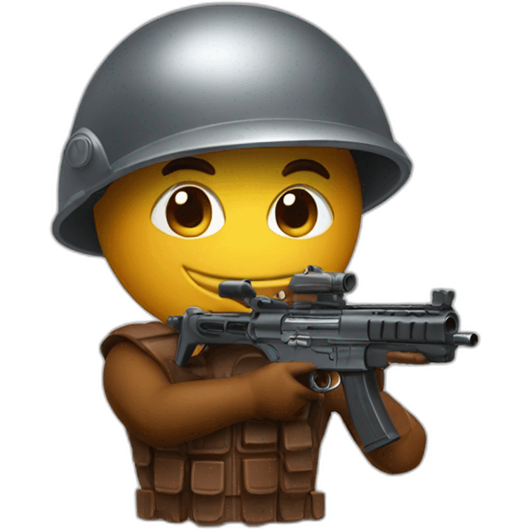 Chocorrol with gun and helmet  emoji