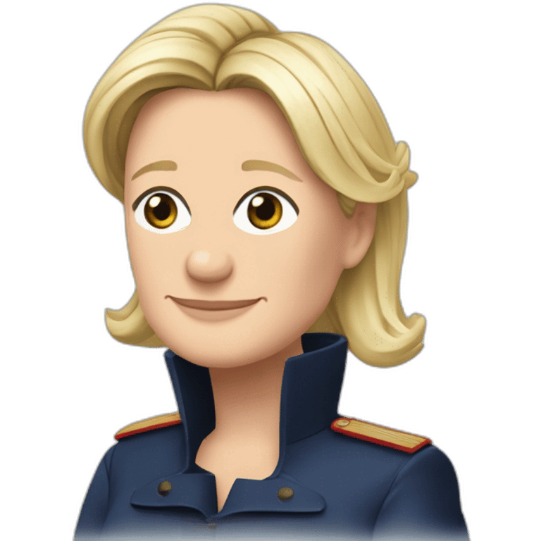 Marine Le Pen, à quatre pattes avec la tête vers la gauche emoji