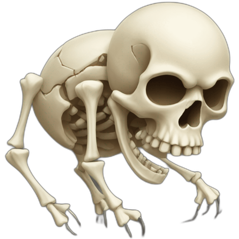 Giant skull with small running legs emoji