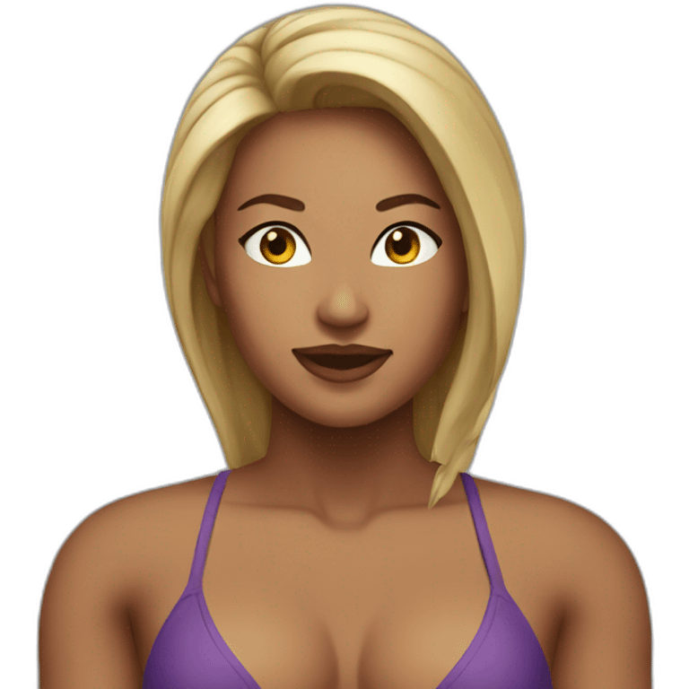 Muscular gorgeous woman bikini emoji